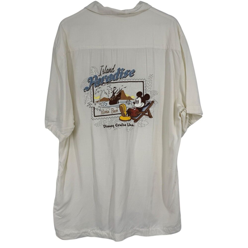 Disney Cruise Line Men's Hawaiian Button Up Shirt L Island Paradise Resort